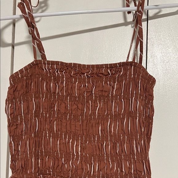 Brown Striped Midi Dress - Picture 2 of 8